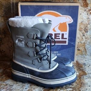 NIB Sorel Caribou Boots Sz 10 Gray/Asphalt